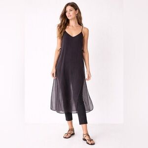 Calypso St. Barth Silk V-Neck Jumpsuit M in black